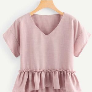 Women's Pink Ruffle Top
